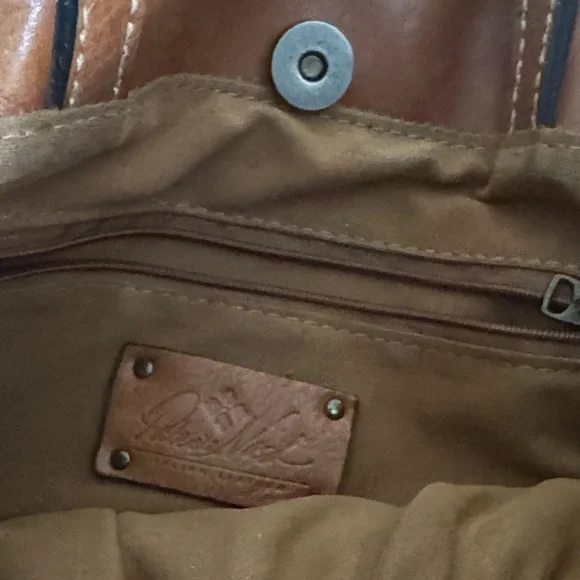 Patricia Nash Brown and Black Leather Tote - Picture 7 of 13